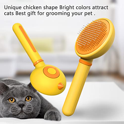 Cat Brush for Shedding Slicker Brush for Indoor Cats,Cat Grooming Brush for Long or Short Haired Dogs,Dog Shedding Brush Cat Comb for Removing Tangled and Loose Hair,Pet Massage Self Cleaning Cat Brushes