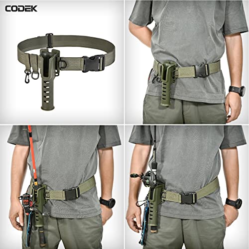 CODEK Fishing Waist Belt Rod Holder Adjustable Waist Wading Belts with  Portable Pole Inserter for Spinning Casting Reel Surf Kayak Fly Fishing  Portable Fishing Gear Accessories Wader Strap