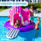 SWIMLINE Giant Inflatable Unicorn Castle Pool Float For Kids And Adults Size| Floating Kingdom Raft Lounger Combo With Gate Shield Windows & Accessories For Pools Lakes Beach | Fits Up To 4 People