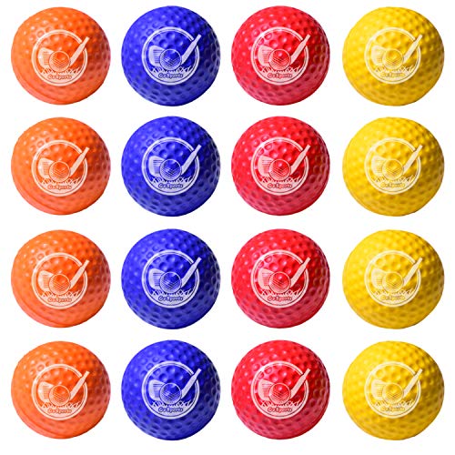 GoSports Foam Golf Practice Balls - 16 Pack | Realistic Feel and Limited Flight | Use Indoors or Outdoors, Multicolor
