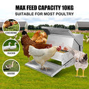 10L Chicken Feeder Automatic Poultry Chook Food Feeding Treadle Spillproof Galvanized Steel Self Opening