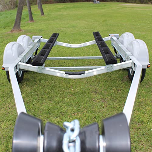 NOVINO 16PCS Boat Trailer Bunk Slide Pads and 4PCS Boat Trailer Glide Bunk Enders for Launching & Loading Boat on/Off Trailer Easier, 3" x 10" Boat Trailer Bunk Slicks