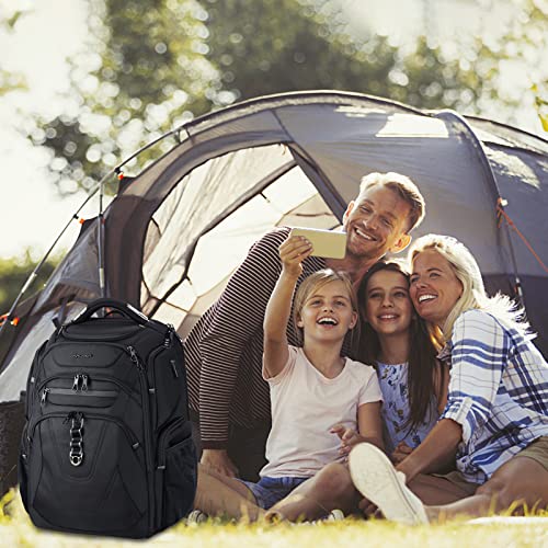 KROSER TSA Friendly Travel Laptop Backpack 17.3 Inch, Black Grey, 18.4 inch, Daypack Backpacks