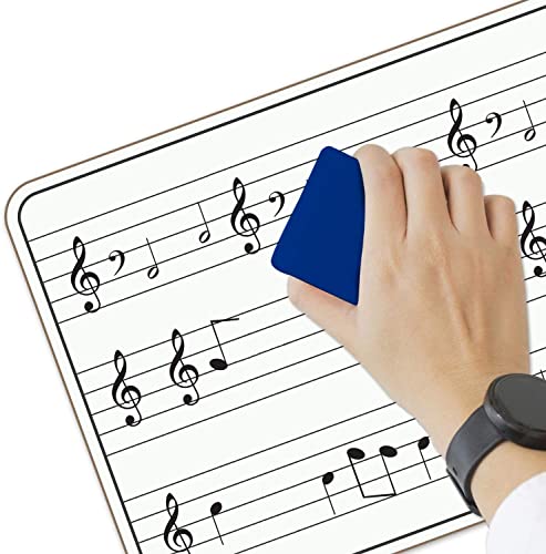 24 Pack Dry Erase Music Staff White Boards 9"X"12 Inch Lapboard Double Sided Musical Notes whiteboard for Kids Students, Musicians and Home (24 Erasers Included)