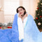 yescool Faux Fur Weighted Blanket 48"x72" 15lbs,Fuzzy Cozy Shaggy Weighted Blanket Queen Size for Adult，Fluffy Sherpa Comfy Heavy Blanket for Women Men,Warm Soft Plush Blue Blanket for Couch Sofa Bed