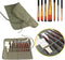 Paint Brush Roll Canvas Pouch, Army Green 22 Slots Paint Brush Holder Roll Up Canvas Paint Brush Bag，Artist Acrylic Oil Watercolour Brushes Case，Student Draw Pen Gouache Watercolor Oil Brush Storage