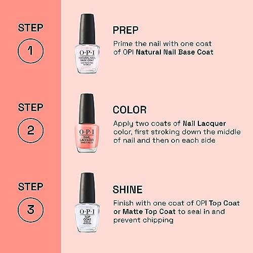 OPI Nail Lacquer, Up to 7 Days of Wear, Chip Resistant and Fast Drying Nail Polish, Funny Bunny, 15ml