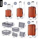 4 Piece Luggage Set Carry On Suitcase Traveller Bag Lightweight ABS Hard Shell & TSA Lock Orange