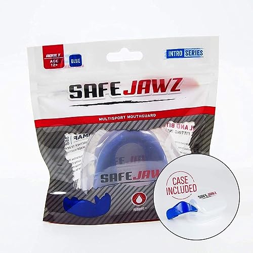 SAFEJAWZ Mouthguard Slim Fit, Adults and Junior Gum Shield with Case for Boxing, MMA, Rugby, Martial Arts, Judo, Karate, Hockey and All Contact Sports