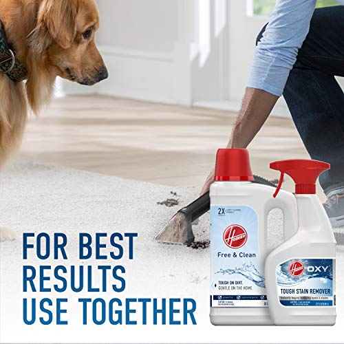 Hoover Free & Clean Deep Cleaning Carpet Shampoo, Concentrated Machine Cleaner Solution, 50oz Hypoallergenic Formula, AH30952, White, 50 Fl Oz (Pack of 1)