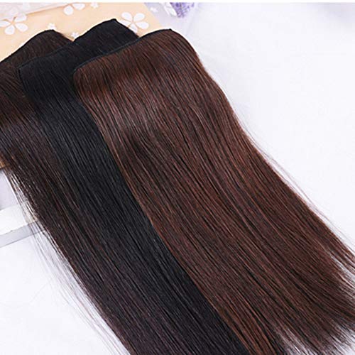 (36cm, Dark Brown) - 2 Pieces Dark Brown Human Hair Clip in Hair Extensions 36cm,Straight Hairpiece about 25g/pc,total 50g