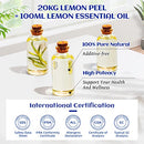 HIQILI Lemon Essential Oil,100% Pure Natural Undiluted Premium Therapeutic Grade Oil,Household Cleaning Spray.-3.38 Fl Oz