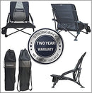 STRONGBACK Low Gravity Beach Chair with Built-in Lumbar Back Support, Heavy Duty Portable Folding Beach Chair for Adults, Black