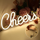 ATOLS Cheers Neon Sign for Home Bar, Battery or USB Powered Cheers Led Sign for Wall Decor, Neon Bar Sign for Bachelorette Party, Bar Beer Party, Size-13x5Inch, Warm White