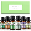 PHATOIL Essential Oils Set 6 x 10ml, Lavender, Tea Tree, Eucalyptus, Lemongrass, Orange, Peppermint, Massage, Diffuser, Humidifier, Aromatherapy