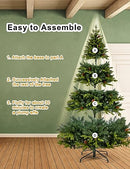 7.5ft Artificial Christmas Tree Holiday Xmas Tree w/ 1,400 Branch Tips, Christmas Tree Decorations, Christmas Tree Stand Metal Hinges & Foldable Base, Easy Assembly for Home, Office, Party Decoration…