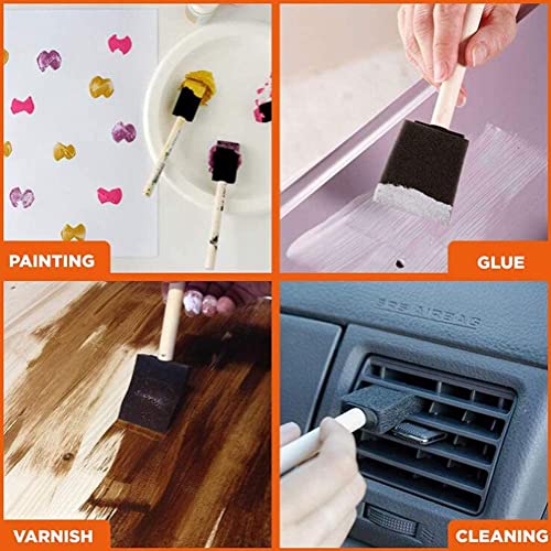 Foam Paint Brushes Sponge Paint Brush,30pcs Small Foam Brushes for Staining,Sponge Wood Handle Paint Brush,Sponge Brushes Foam Brushes,Foam Brushes for Painting,Foam Craft Paint Brush for Painting