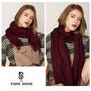 SOJOS Womens Large Soft Cashmere Feel Pashmina Shawls Wraps Winter Scarf SC304 with Burgundy