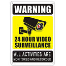 Ammoi Surveillance Warning Sign Safety Sign Aluminum Video Surveillance Signs CCTV Signs Hanging Signage No Trespassing Security Signs-24 Hours 7 X 10"