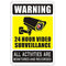 Ammoi Surveillance Warning Sign Safety Sign Aluminum Video Surveillance Signs CCTV Signs Hanging Signage No Trespassing Security Signs-24 Hours 7 X 10"