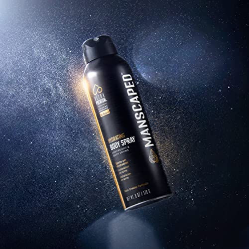 MANSCAPED™ UltraPremium Hydrating Body Spray, Non-Greasy Quick Drying Spray-On Moisturizer Formula with Red Algae and Hyaluronic Acid for Skin Hydration (6 oz Aluminum Bottle)