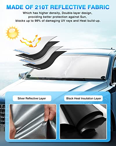 KUST Windshield Sun Shade for Mercedes-Benz E-Class 2010–2016 Window Shade Sun Visor Cover Foldable Blocks UV Rays Keep Your Car Cooler