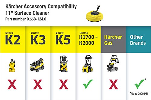 Karcher Universal 11" Pressure Washer Surface Cleaner Attachment for Electric Power Pressure Washers - 2000 PSI - Quick-Connect