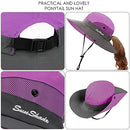 AutoWT Sun Hat for Women, UPF 50 + UV Protection Wide Brim Bucket Hat Adjustable Cap for Summer Fishing, Hiking, Camping, Garden, Farming, Outdoor Exercise (Purple)