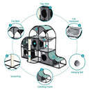 Petscene Multi-Tier Cat Scratching Post Tower Furniture Cat Tree House Scratcher Condo