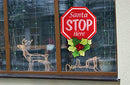All Day Gifts Santa Stop Here Christmas Window Light Décor - Winter Xmas Indoor Outdoor Lights 16” x 13”