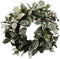 SHATCHI 55cm Natural Looking Artificial Snowy Leaves, White Berries and Glittered Flowers Wreath Front Door Hanging Christmas Wedding Xmas Decorative Garland, Green