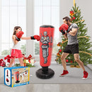 Inflatable Kids Punching Bag with Boxing Gloves, 47" High Free Standing Bounce Back Bag for MMA, Karate, Taekwondo and Kick, Gifts for Kids, Boys and Girls