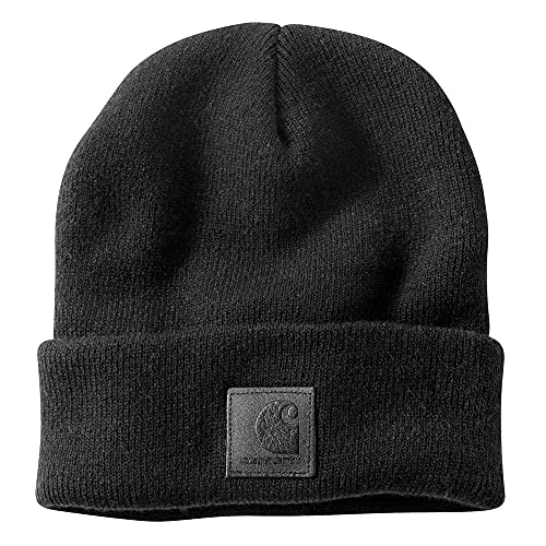 Carhartt Men's Tonal Patch Beanie, Black/Black, One Size