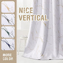 Smarcute 100% Blackout Curtains Marble Designs Printed Drapes Thermal Curtains for Bedroom with Black Liner Sound Proof Curtains 2 Panels Set，Each W132cm x D160cm, Gold