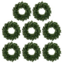 Jutom Christmas Artificial Holiday Pine Wreaths Christmas Pine Wreaths Green Wreaths for Windows Kitchen Cabinets Dining Room Chairs Holiday Tables and Other Holiday Decorations (8, 11.93 Inch)