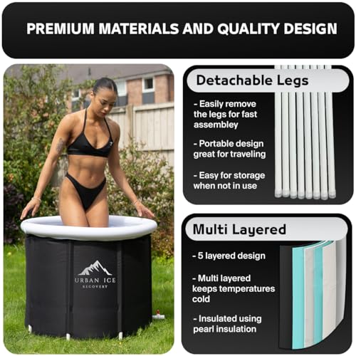 Urban Ice Recovery/Ice Bath Tub for Cold Plunge/Cold Plunge Tub/Ice Bath Tub for Athletes/Ice Bath/Cold Plunge/Portable Ice Bath/Portable Bath Tub Adult/Ice Tub Bath – 33.5in x 28.4in