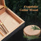 Puffaland Cigar Humidor Box, Cigar Case Desktop Box Cedar Wood Cigar Box Gift for 20-25 Cigars with Glass Top and Digital Hygrometer,Black