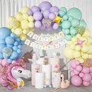 Unicorn Balloon Arch Garland Kit,147PCS Unicorn Theme Balloons Party Supplies Kit Pink Purple Blue Confetti Balloons Happy Birthday Banner for Baby Shower Unicorn Birthday Party Decorations