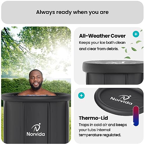 Ice Bath Tub Outdoor, Large Cold Water Therapy Ice Recovery Pod with Lid, All-Weather Cover, Portable Adult Ice Bath for Outside Cold Plunge