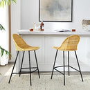 ECLYL Dining Chairs Set of 2, Woven Rattan Chair, Rattan Counter Stools with Backs for Kitchen Counter, Dining Room, Coffee Bar