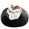 LapEasy Bean Bag Chair Cover(Cover Only,No Filler),Oversized Round Soft Fluffy PV Velvet Washable Lazy Sofa Bed Cover, Living Room Bedroom Furniture Outside Cover(Black)