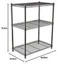 Amazon Basics 3-Shelf Adjustable, Heavy Duty Storage Shelving Unit (113.4 kgs loading capacity per shelf), Steel Organizer Wire Rack, Black (58.93 x 34.04 x 76.2 CM, LxWxH)