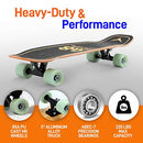 SereneLife Complete Standard Skateboard Mini Cruiser - 6 Ply Canadian & Bamboo Maple Deck Complete Double Kick Skate Board W/ 5" Aluminum Trucks - for Kids, Teens, Adults - SL5SBGR (Aqua)