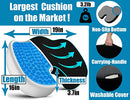 Orthopedic Seat Cushion Coccyx Extra Large Memory Foam Gel Sitting Pillow for Back Pain, Sciatica and Tailbone Relief - Perfect Fit for Office and Kitchen Chair, Wheelchair, Car, Truck (XL-Black)