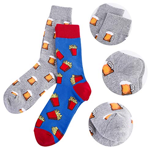 EmaoFun Colourful Socks Men's Funny Socks Gifts for Men, Cotton, pizza, 40-46