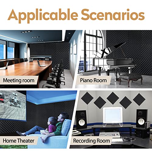 AUSLET- 24 Pack Egg Crate Acoustic Panels，30 X 30 X 3 cm High Density Sound Proofing Panels，Sound Proof Panels,Sound Proof Foam Panels for Wall