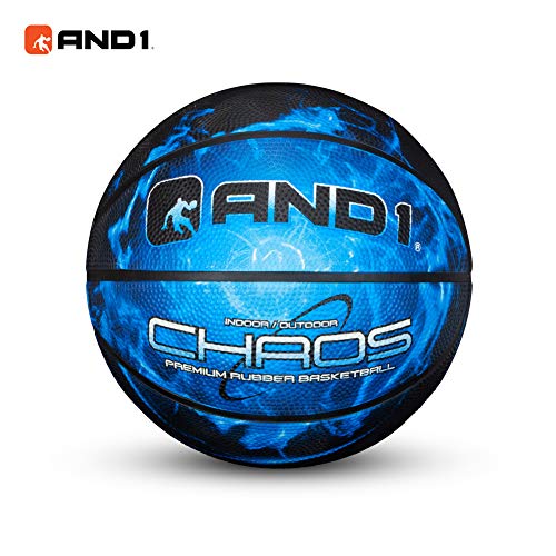 AND1 Chaos Basketball: Official Regulation Size 7 (29.5 inches) Rubber Basketball - Deep Channel Construction Streetball, Made for Indoor Outdoor Basketball Games, Black Hole