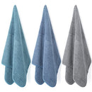 Polyte Premium Microfibre All-Purpose Ribbed Terry Kitchen Dish and Hand Towel (Blue, Gray, Teal, 40x71 cm) 12 Pack