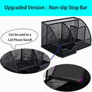ZDZBLX Desk Organiser, Mesh Desk Tidy Multifunctional Pen Holder, Pen Pot Desktop Organiser, Upgraded Office Stationary Organiser Desk Accessories Storage with Drawer for School, Home, Office(Black)