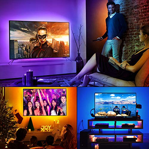 LED TV Backlights, 3m/9.8ft USB LED Strip Lights with Remote SMD 5050 LED Lights 5V LED Strip Bias Lighting for 46 inch~65 inch HDTV Television PC Monitor Home Theater [Energy Class A]